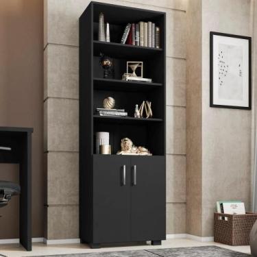 Imagem de Livreiro Multiuso com Portas Samara Preto - CasaH