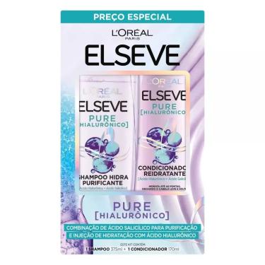 Imagem de Kit Shampoo 375ml + Condicionador 170ml L'oréal Paris Elseve Pure Hialurônico