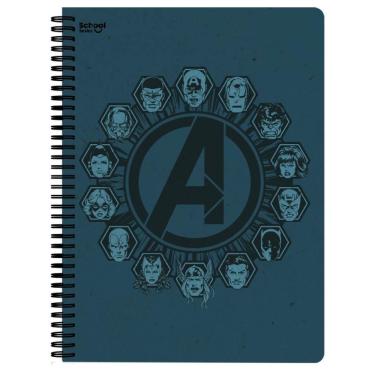 Imagem de Caderno Singular Universitário 10 Matérias 160 Folhas Vingadores - School Basics