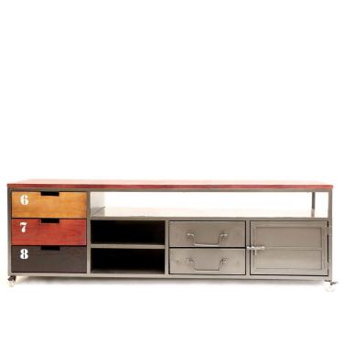 Imagem de Rack para Tv Loft Estilo Industrial Em Ferro 160cm Cinza