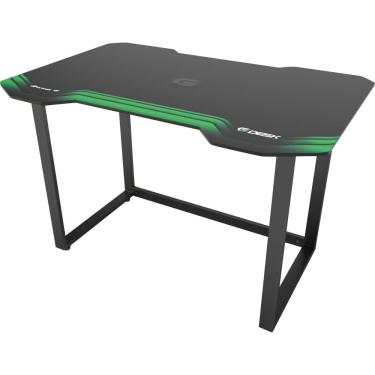 Imagem de Mesa Gamer Cor Preto e Verde Niveladora Para Jogador Profissional Suporta Até 150Kg Tela Gabinete Console Notebook Estrutura em Aço