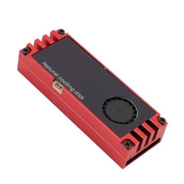 Imagem de Dissipador de calor NVMe M.2 de alto desempenho com display de temperatura, refrigerador de alumínio e almofadas térmicas de silicone (vermelho)