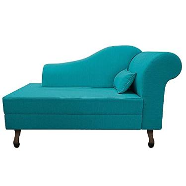 Imagem de Recamier Rafaela 140cm Lado Esquerdo Suede Azul Turquesa - Amarena Móveis