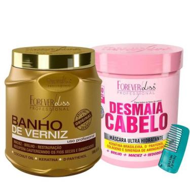 Imagem de Kit Máscara Banho e Desmaia Forever Liss Mini Pente Beauty