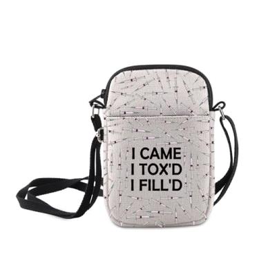 Imagem de MNIGIU Botox Funny Gift Botox Nurse Gift I Came I Tox'd I Fill'd Bolsa tiracolo presente esteticista presente dermatologista, I Came I Tox'd I Fill'd