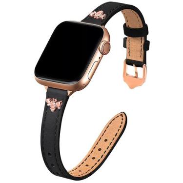 Imagem de Pulseira de relógio JR.DM Elegant Slim Leather para Apple 38-49 mm