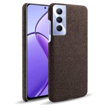 Imagem de Capa para OPPO Realme C65 4G,Capa desenhada em lona,Case Protetora Ultrafina com Empunhadura Macia,Design em Tecido Antichoque e Antiarranhões-Brown