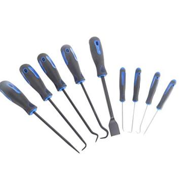 Imagem de Conjunto de ganchos, palhetas e raspador, mangueira de radiador e refrigerante, 9 peças, alças de aderência confortáveis, inclui 4 mini palhetas de precisão e 5 ferramentas de tamanho completo, da Tech Team