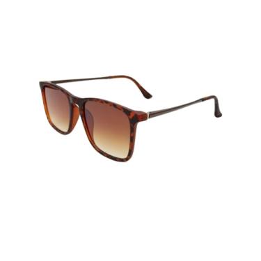 Imagem de Óculos De Sol Quadrado Premium Masculino Proteção Uv400 Original (Animal Print Marrom)