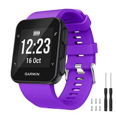 Imagem de Pulseira Watbro compatível com Garmin Forerunner 35, pulseira de silicone macia de reposição, para relógio inteligente Garmin Forerunner 35, ajuste 130-230 mm, Purple-a
