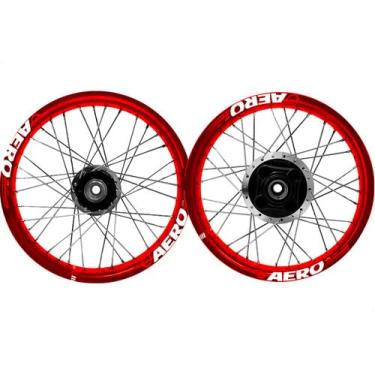 Imagem de Par Roda Jante Aro Viper Aero Vermelho Fan/titan 125 00/08