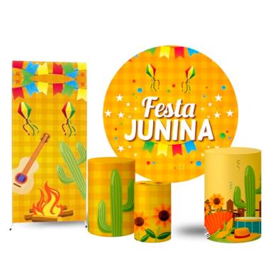 Imagem de Trio Capas Cilindro + Painel Redondo + Lateral Festa Junina (K2FJN0002)