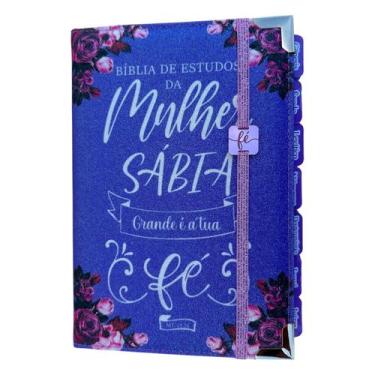 Imagem de Bíblia da Mulher Sábia de Estudos 100% Glitter Lilás com Abas adesivas