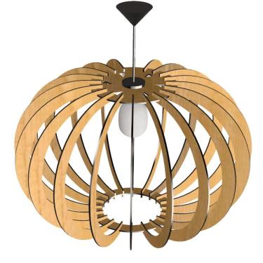 Imagem de Luminária Teto Tipo Pendente Olimpía Mdf Completa - Cor:mdf Cru