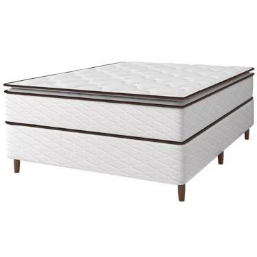 Imagem de Cama Box Umaflex New Itália Molas Ensacadas E Pillow Top D26 Branco Com Marrom