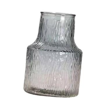 Imagem de IEUDNS Vaso de Vidro para Arranjos, Recipiente de Vidro, Peça Central para Celebrações, Jarra Circular para Flores, Vaso Decorativo para Mesa, Cinza, Tamanho real