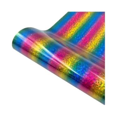 Imagem de Vinil Termotransferível Holográfico Brilhante HTV Para Passar a Ferro 