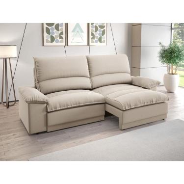 Imagem de Sofá Plaza 2,00m com Molas no Assento Retrátil e Reclinável Velosuede - NETSOFAS