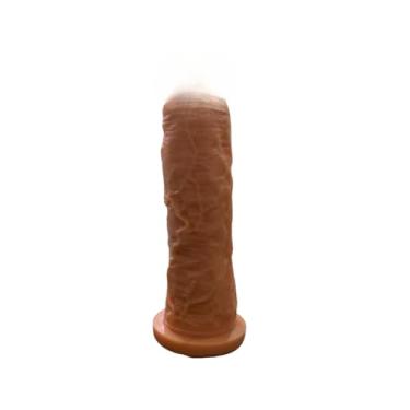 Imagem de Consolo Dildo Penis Grosso De Silicone Com Veias Penis de Borracha 20cm X 5,5cm (Bege)