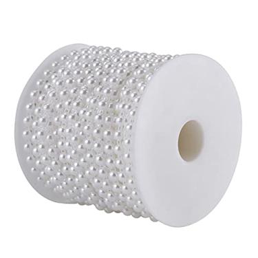 Imagem de Guirlanda de Linha Dupla de 25 M/rolo, Corrente Elegante de Contas de Decoração de Casamento, Ideal para Acessórios de Joias DIY, Decorar Com Mesas ou Vasos (WHITE)