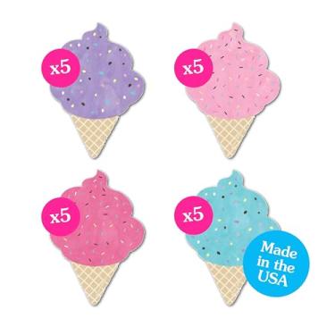 Imagem de Big Dot of Happiness Scoop Up the Fun – Cone de sorvete – Decorações DIY Sprinkles Party Essentials – Conjunto com 20