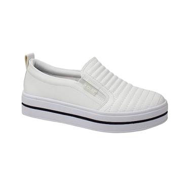 Imagem de Tênis Feminino Slip On Branco Quiz 65-1791 Confortável Matelasse - super Leve - 36