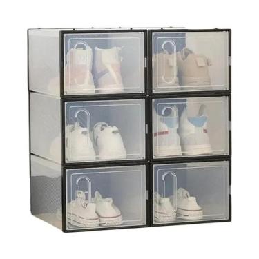 Imagem de Caixa De Sapatos De Plástico Transparente Empilhável Grande, Armário D