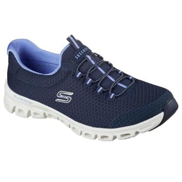 Imagem de Skechers Tênis feminino Glide-Step - Resiliência, Azul-marinho/azul-claro, 39