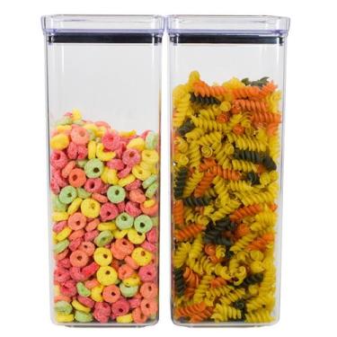 Imagem de Kit 2 Potes Hermético 2.2 Litros com Tampa Acrílico Porta Mantimento L