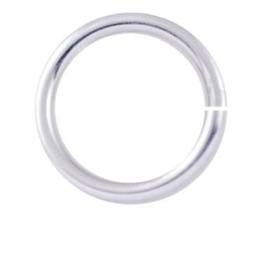 Imagem de 100 peças de argolas redondas abertas de 10 mm (0,39 pol.) (fio ~ 0,9 mm/0,035 polegadas/calibre 19) latão de cobre banhado a prata esterlina para fabricação de joias CF83-10