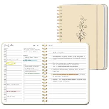 Imagem de Agenda diária sem data com agenda de hora em hora, caderno espiral para listar, organize facilmente suas tarefas de trabalho e compromissos, material escolar ou de escritório perfeito para organizar e