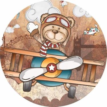 Imagem de Painel Festa Redondo C/Elastico 1,50m Ursinho Aviador (USA006)