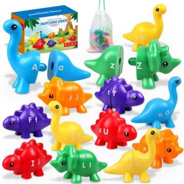 Imagem de Montessori Toys Anzimo Dinosaur para crianças de 1 a 4 anos com bolsa