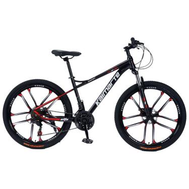 Imagem de Bicicleta Aro 26 Bike 21 Vel Marchas Freio a Disco Quadro Aço Carbono Cor Preto Vermelho WCT FITNESS