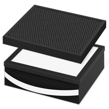 Imagem de Filtro de substituição de carbono HEPA verdadeiro grau H13 compatível com purificador de ar Airdog X5 com 1 peça HEPA e 1 peça de filtro de carvão ativado