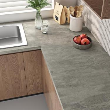 Imagem de Wallink Papel de parede de concreto Papel de parede autoadesivo papel de parede cinza Descasque e cole Papel de parede Tetxured 43 cm × 38 cm Papel de parede amigável para locatários Papel de contato