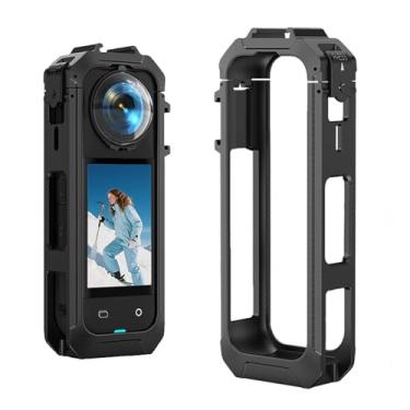 Imagem de SZZCNOX Capa protetora para Insta360 X5, moldura protetora de gaiola de coelho para câmera esportiva panorâmica Insta360 X5 com liberação rápida magnética e suportes de parafuso de 1/10.2 cm