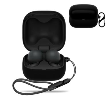 Imagem de NOUKAJU Capa Protetora Para Fones De Ouvido Sony Linkbuds Fit True Wireless Com Cancelamento Ruído (Com Mosquetão + Cordão) Wfls910Nw.Uc (Preta)