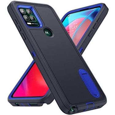 Imagem de IDweel Capa para Moto G Stylus 5G 2021, capa para Moto G Stylus 5G com suporte, 3 em 1 à prova de choque Slim Fit híbrida, proteção resistente, policarbonato rígido, amortecedor de silicone macio