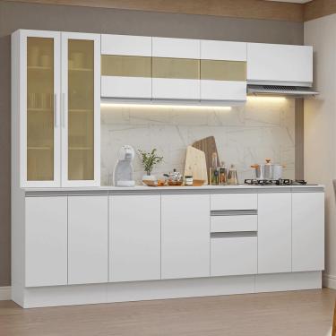 Imagem de Armário de Cozinha Completa 100% MDF 240 cm Branco Smart Madesa 01