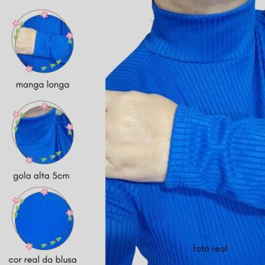 Imagem de Blusa Canelada Manga Longa Básica Premium Gola Alta Até GG UNISSEX - L