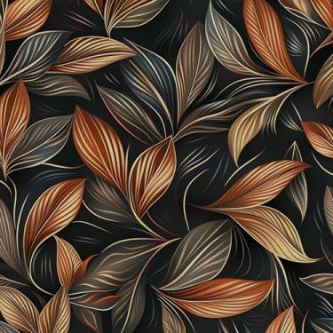 Imagem de BOKEBEVE Fundo preto folhas escuras papel de parede folhas profundas papel de parede padrão folhas papel de contato para gaveta quarto armário backsplash decoração de casa removível 17,5 x 118 pol