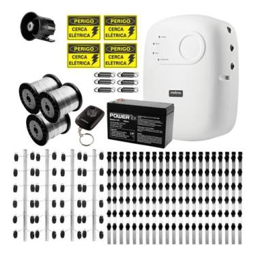 Imagem de Kit Cerca Elétrica Industrial P/ 75m 4 Cantos E Fio De 0,90 - Intelbra