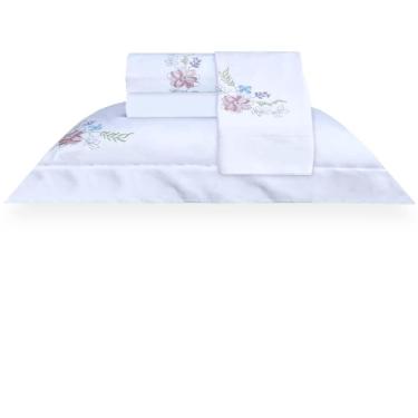 Imagem de Jogo de Cama King 300 Fios Camellia Bordado - Marken Fassi