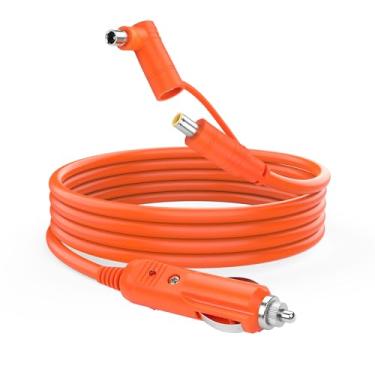 Imagem de YAODHAOD Isqueiro de carro de 12 V/24 V no plugue DC7909 e DC8020, 2,5 m/1,5 m 14 AWG, cabo de carregamento de carro DC de 8 mm compatível com gerador solar portátil Jackery Bluetti Anchor GRECELL