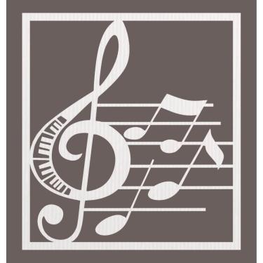 Imagem de Quadro Decorativo Mdf Branco Nota Musical 40X20Cm