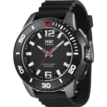 Imagem de Relógio Preto Grafite Masculino Silicone X-Watch Prova Dágua