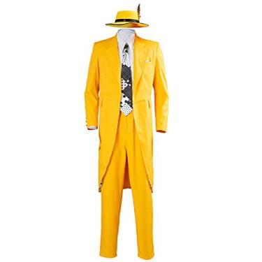Imagem de Fantasia masculina Jim cosplay amarelo terno longo Halloween elegante roupa, Amarelo, M