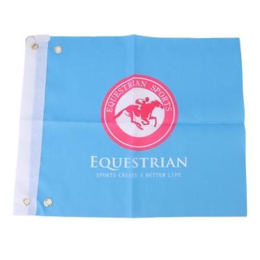 Imagem de Zerodis Bandeiras de Treinamento de Cavalos de 2pcs, Bandeira de Treinamento de Nylon Portátil Bandeira de árbitros Bandeira de árbitros de Equestre Leve Concurso de Treinamento Ao Ar (Azul)