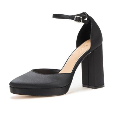 Imagem de Jewel Badgley Mischka Stephanie Pump feminino, Cetim preto, 37